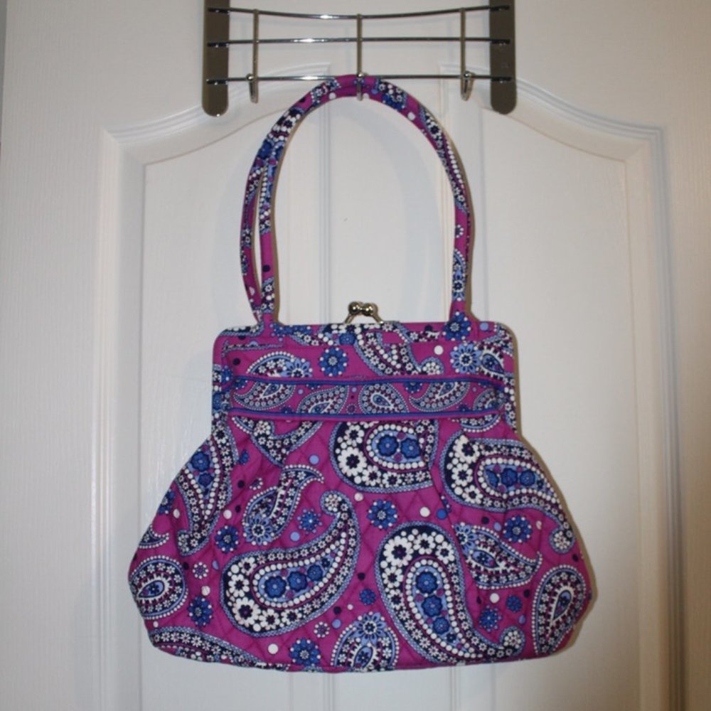 Vera Bradley Kisslock Satchel Bag in Boysenberry